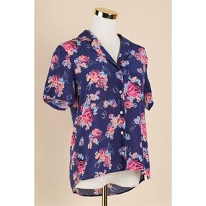 Sz M ModCloth Call It A Classic Silk Camp Collar Western Cowgirl Shirt GUC